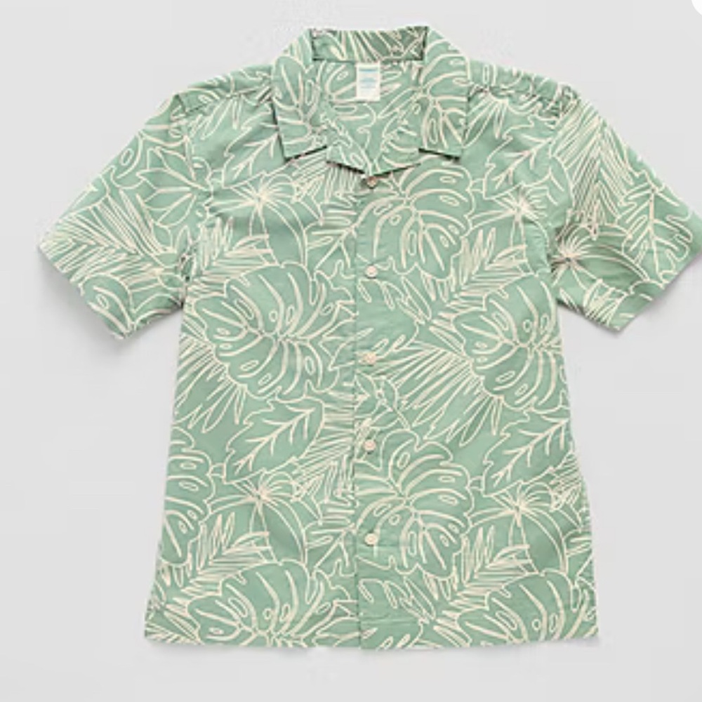 NWT ✨ Little Boys Thereabouts Button Down Palm Shirt [SIZE XXS (4-5)]